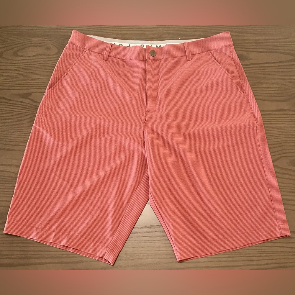 Puma Men's 36 Waist Red W/Subtle Stripe Flat Front Golf Shorts